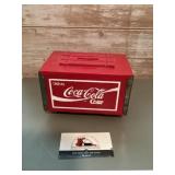 Vintage Coca-Cola cooler coin bank  made of wood