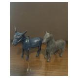 2- cast iron horse coin banks