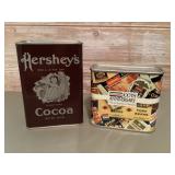 Tin Hersheyï¿½s cocoa & Hormel coin bank