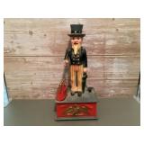 Plastic Uncle Sam mechanical coin bank