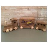 Wooden Treasure Train coin bank