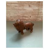 Antique cast iron metal lion coin bank