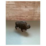 Antique cast-iron buffalo coin bank
