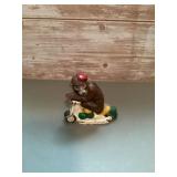 Vintage cast iron monkey penny bank