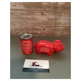 Vintage tin coin  bank shaped like classic five