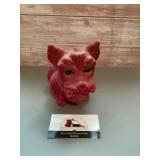 Vintage flocked dog bank