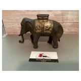 Cast-iron Circus elephant coin bank