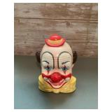 Vintage Enesco Ceramic Clown Head Piggy Bank