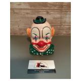 Vintage Enesco clown coin bank