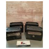 Set a four antique lock box style coin banks from