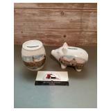 Vintage Worlds Fair Piggy Bank and barrel