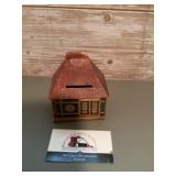 Small wooden bank
