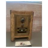 Vintage brass Post Office Box door set into an