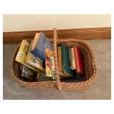 Basket of vintage books