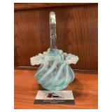 Fenton Blue Swirl Basket
