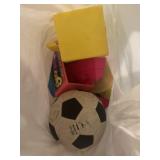 Soccer ball and misc toys