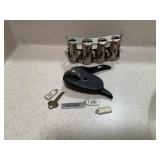 Notary seal, mini license plates, change dispenser