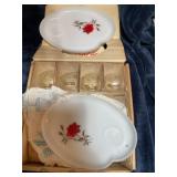 Vintage rosecrest snack set