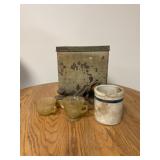 Primitive milk box and misc
