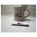 Stoneware farm scene mug