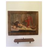 Paining and wooden shelf