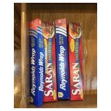 Saran Wrap and foil