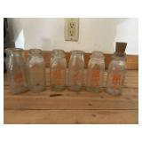 Small glass milk bottles