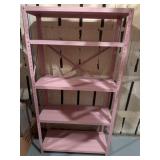 Pink metal shelving