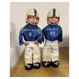 Two Dexfield football homemade dolls
