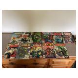 Marvel, the Hulk, Green Lantern, Iron Man comics