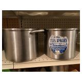 Two stainless steel stock pots
