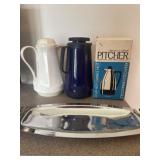 Carafes and platter with