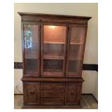 Lighted hutch approximately 51 1/2 x 16 x 76 t