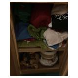 Cupboard, contents towels, miscellaneous spring
