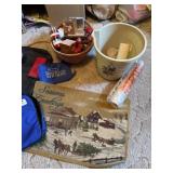 Mop, bucket, and Pyrex carrying case