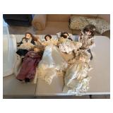 Tote of porcelain dolls