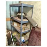 Metal shelf with contents approximately 18 x 36 x