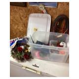 Tote of artificial flowers