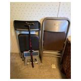 Foldable chairs and Cain