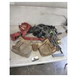 Leather tool belt, and seatbelts miscellaneous
