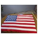 Crocheted American flag35 1/2 x 53 1/2