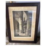 Signed print Burgos cathedral 32 1/2 and 42 1/2