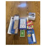 Uno, jenga, and miscellaneous game