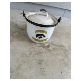 Enamel where Iowa Hawkeye bucket