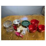 Copco bowls, strainers, measuring cups, and misc