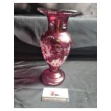 Cranberry glass vase