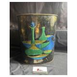 Vintage metal trash can