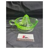 Green glass hand juicer