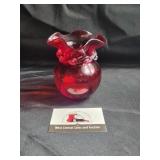 Viking glass ruby red vase
