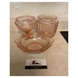 Pink depression glass